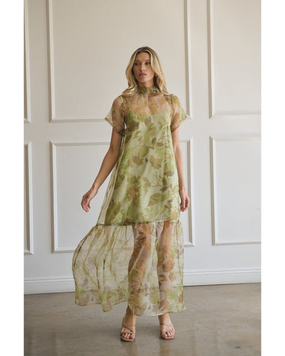 Floral Organza Maxi Dress