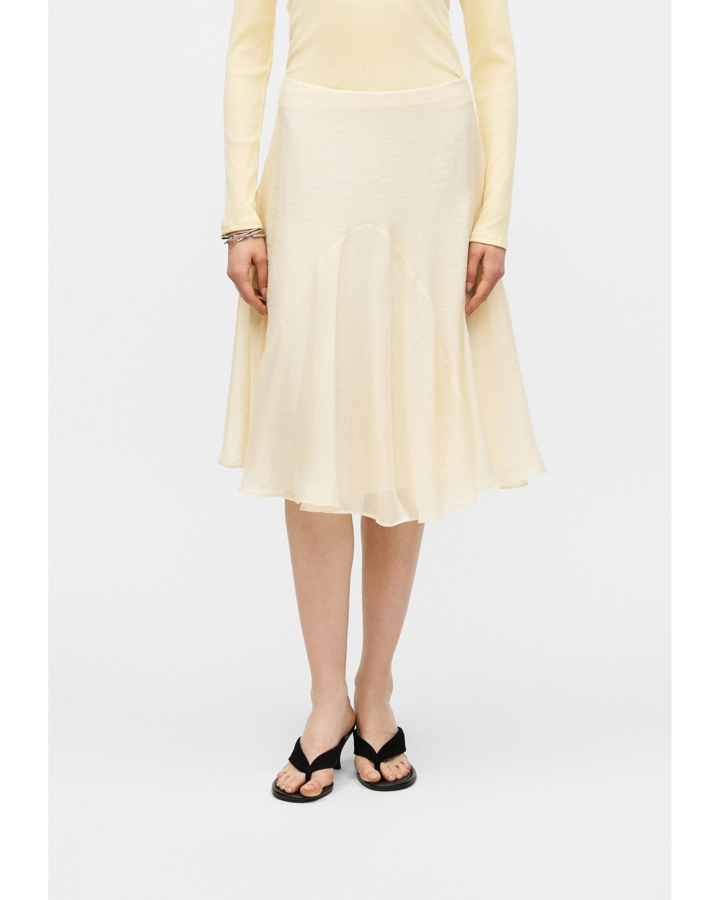Butter Yellow Crinkle Skirt