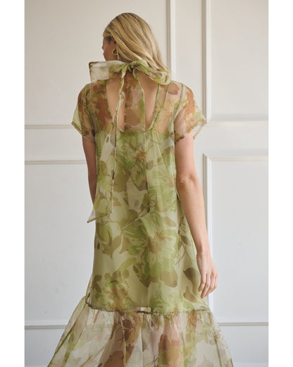 Floral Organza Maxi Dress