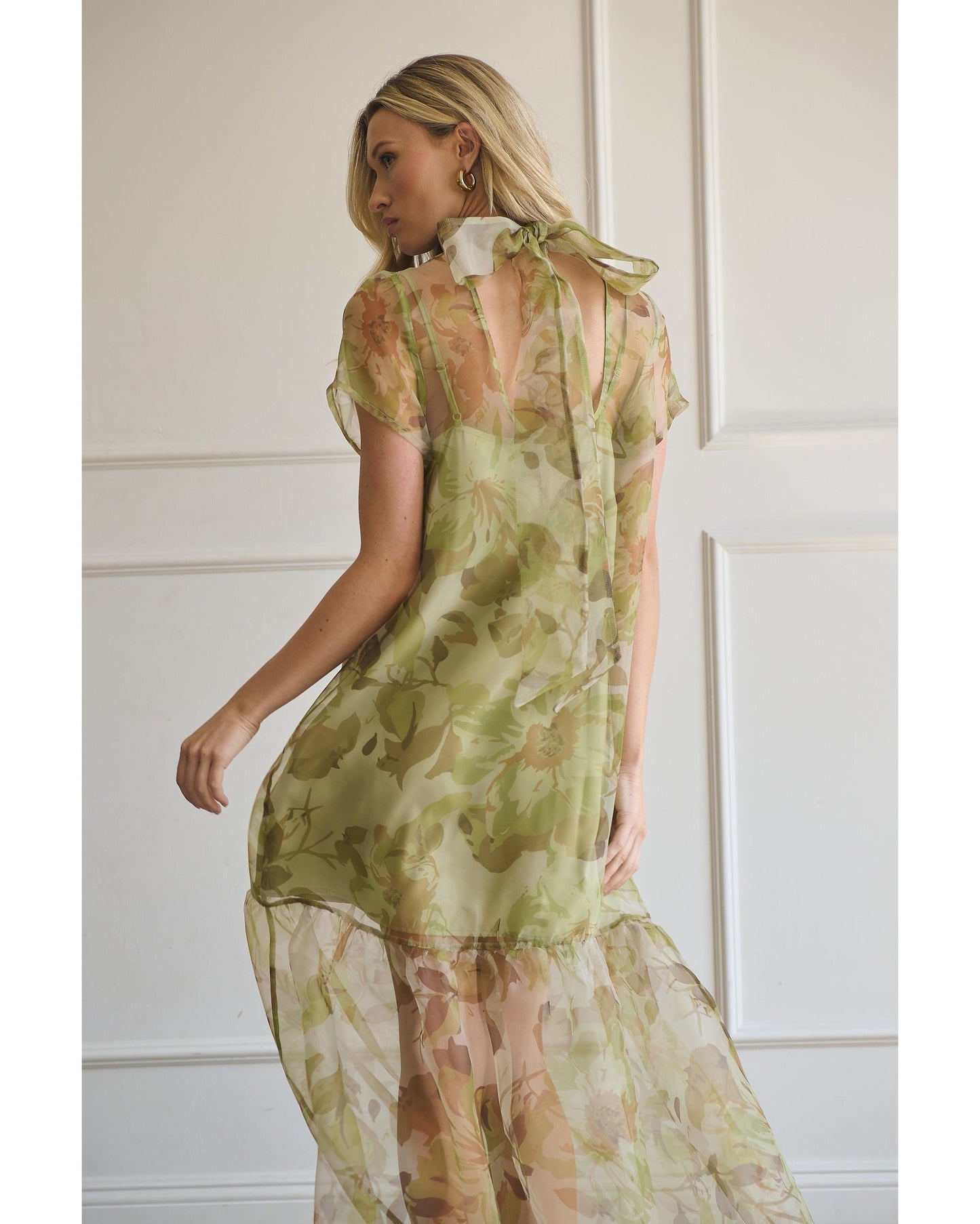 Floral Organza Maxi Dress