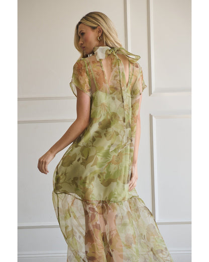 Floral Organza Maxi Dress